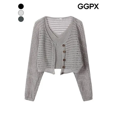 [GGPX] 베스트 세트 스카시 버튼 가디건 (GQ3ST010F)