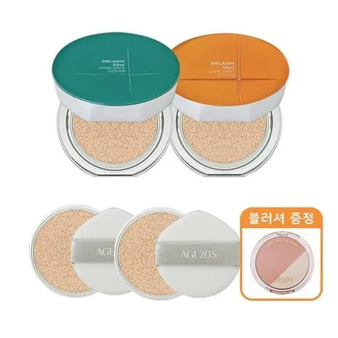 셀러허브 1 에이지20s 기미 커버 쿠션 멜라닌샷 21호 본품 2개+리필 2개+블러셔 (50061740)