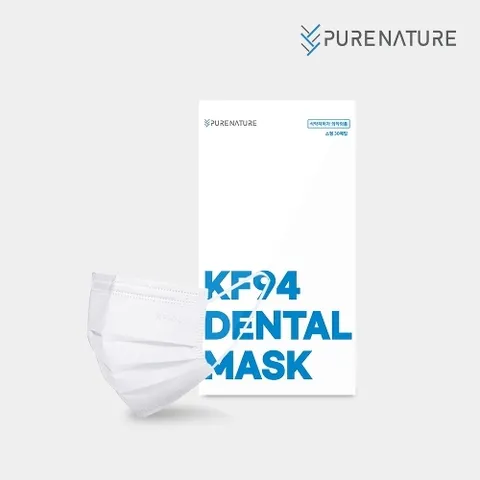 퓨어네이처 국산 덴탈형KF94 마스크 30매입 소형 흰색 개별포장