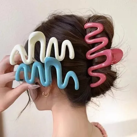 셀러허브 1 [HYIJOHKE_4B]텔 포니테일 마카롱 물결 헤어 집게