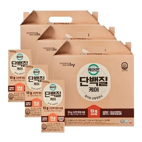 한국야쿠르트 HY한국야쿠르트 잇츠온 케어온 단백질케어 195mlX20개입X3박스 (32664362)
