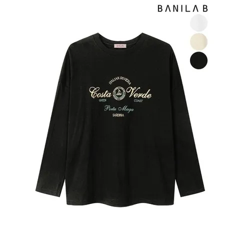 바닐라비 여성 코스타 레터링 긴팔 티셔츠_P405231819