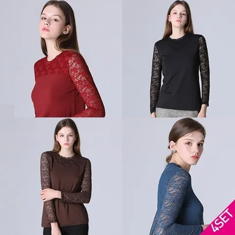 르오트 4SET [홈쇼핑방송/르오트(LeOT)] 분위기있는 크레오라 레이스 블라우스 4종세트