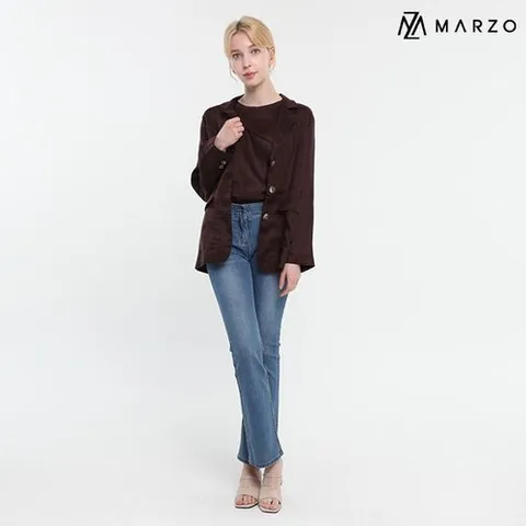 마르조 마르조][2종]폴리 린넨 자켓 체스넛브라운