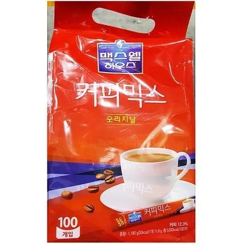 셀러허브 1 [XBK22I6L_47]일회용 커피믹스 맥스웰 100T 믹스커피 식당용 (17344527)