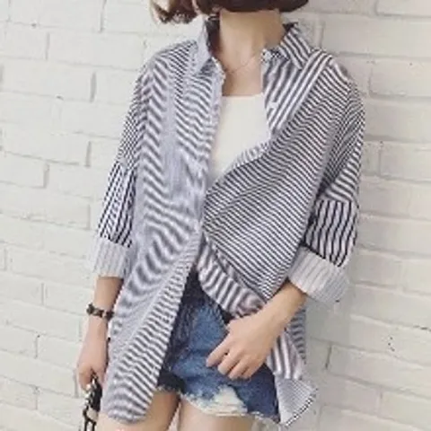 옷자락 DS스트라이프 루즈핏 스트라이프셔츠