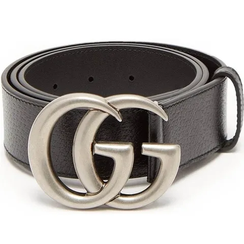 구찌 GG 마몽트 빈티지 실버 로고 버클 그레인 레더 벨트 406831 DJ20N 1000