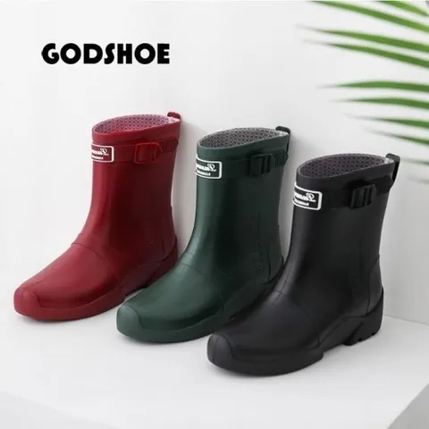 셀러허브 패션 갓슈 럭셔리 미들 레인부츠 패션장화 여화