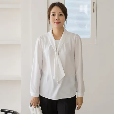 마담4060 엄마옷 마담4060 블라우스 40대50대 로베아타이-YBL2410011-중년여성의류 50대여성의류