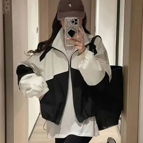 셀러허브 1 [HYIJYGTE_4B]여성 얇은 바람막이 크롭 기장 점퍼