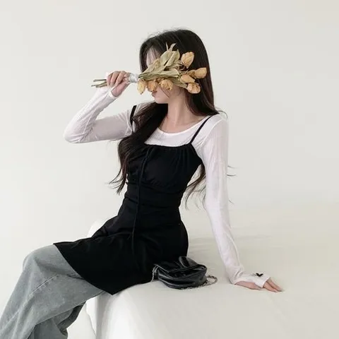 신상오픈런 여성 리본 소매 보트넥 골지 티셔츠 워머 (49688029)
