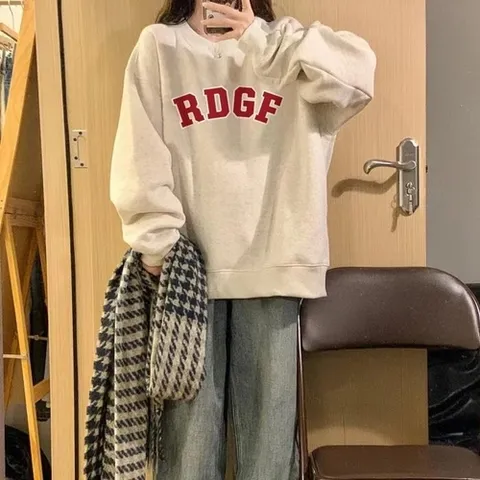 셀러허브 패션 [YS몰] 남여공용 루즈핏 얇은 맨투맨 오버핏 라운드넥 (11168659A)