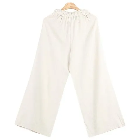 셀러허브 패션 [리더스] 여자 가벼운 린넨 와이드 통바지 연베이지컬러