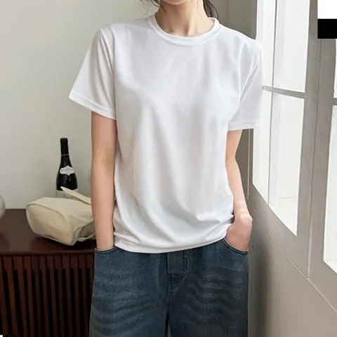 셀러허브 패션 베이직 슬림핏 라운드 반팔 티셔츠 데일리 이너 (50130921)