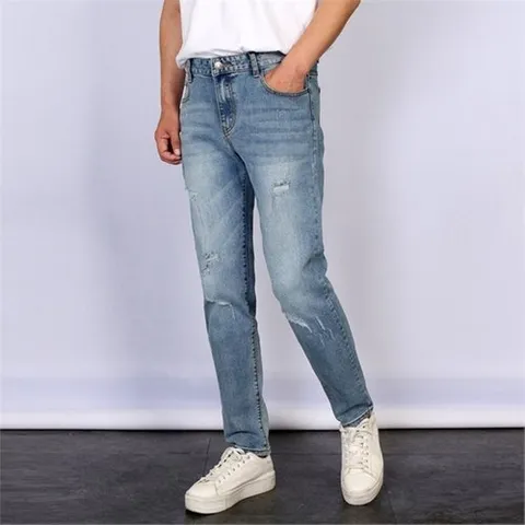 Frankie Newyork  남자 디스트로이드진 청바지 연청바지 빈티지 워싱 구제 일자 스판 남성진 데님팬츠 찢어진청?_P083330243