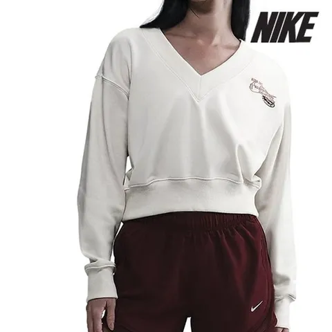나이키 여성 크롭티 /a2- HV4857-030 / 우먼스 피닉스 플리스 오버사이즈 브이넥 크롭 탑_P415127915