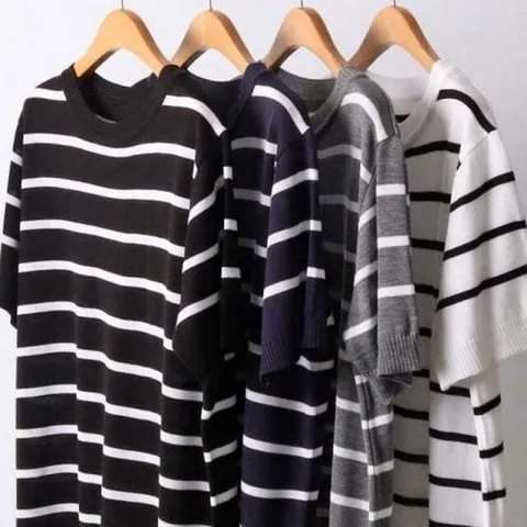 패션플러스 [셀럽하우스] 단가라 CIEQ9759 여성큰옷 라운드 반팔 빅사이즈미시옷 빅사이