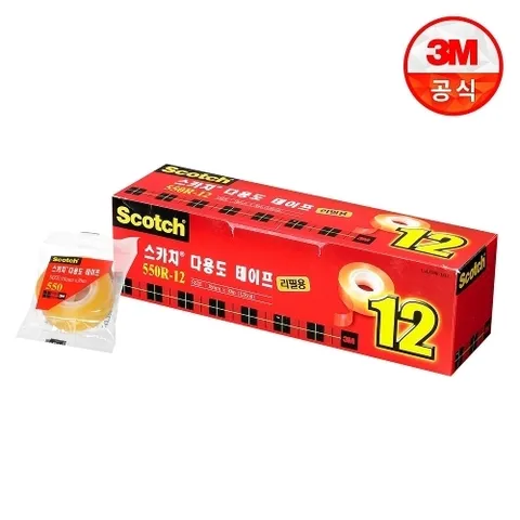 3M 스카치 다용도테이프550 리필 18mm X 30m 12개입(11+1)