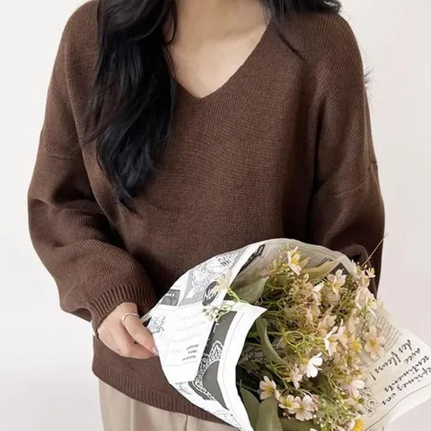 셀러허브 1 [XBHL4J45]꾸안꾸 봄 가을 캐주얼 니트상의 브라 니트티