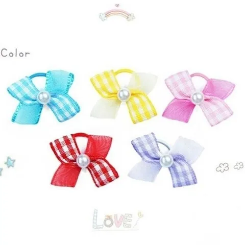 패션플러스 [셀럽하우스] 고무줄 UJFOMUUM 인기 강아지 악세사리 애견 패션 미용 체크