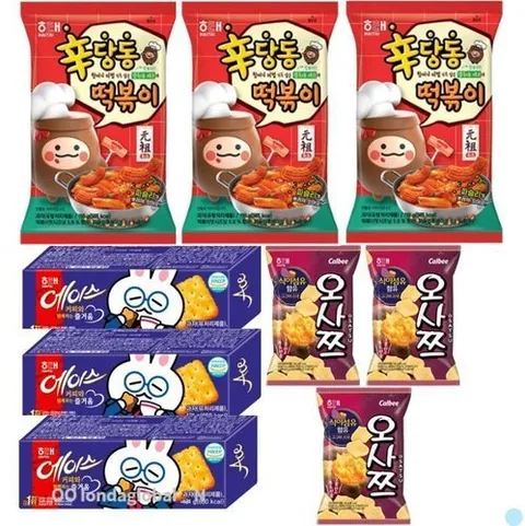 셀러허브 식품 신당동떡볶이 3개 에이스 3개 오사쯔 3개 과자 간식 (17828457)