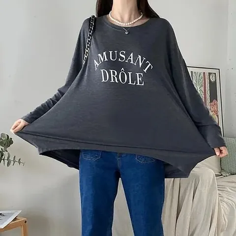 [아이우먼]빅사이즈 401 기모스판오버핏나염티 DRAQ445_P353944017