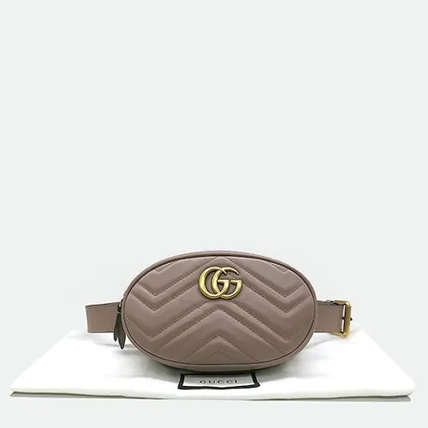 구찌 고이비토 중고명품 Gucci(구찌) 476434 레더 마틀라세 마몬트 GG 로고 힙색 벨트백