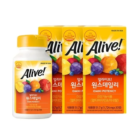 네츄럴라이프얼라이브 얼라이브 원스데일리 멀티비타민 30정 3병