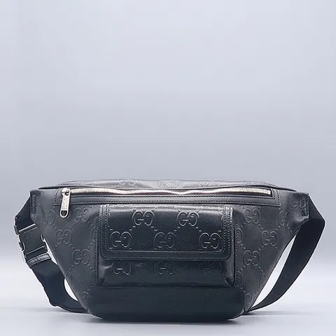 구찌 고이비토 중고명품 Gucci(구찌) 645093 블랙 레더 GG 엠보스 벨트백