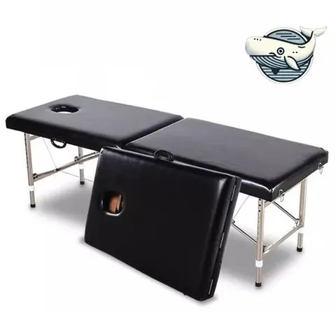 기타 조절 가능한 철제 접이식 마사지 침대 블랙-WFGSFYZ
