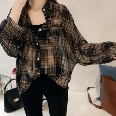 엄지척 셔츠블라우스 B162 체크 LEA19642531667501