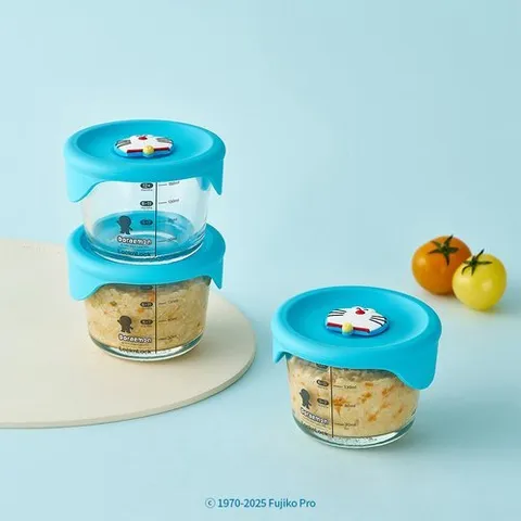 락앤락 도라에몽 바로한끼 글라스 전자렌지 실리콘 스팀홀 간편밀폐 소분 이유식용기 230ml 3p세트 반찬통 냉동용기 오븐용기