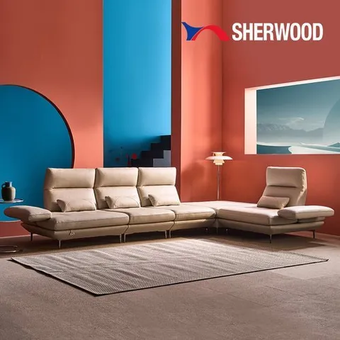 쉐우드가구 몰리 8인용 코너형 이태리 천연통가죽 기능성 스윙 소파