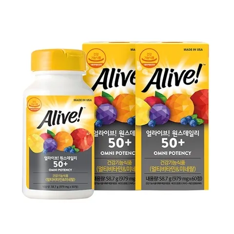 네츄럴라이프얼라이브 얼라이브 원스데일리 50+ 60정 2병