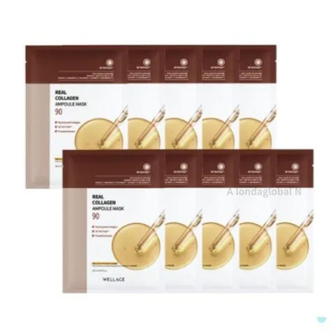 셀러허브 1 웰라쥬 리얼 콜라겐 앰플 마스크 팩 영양 탄력 10매
