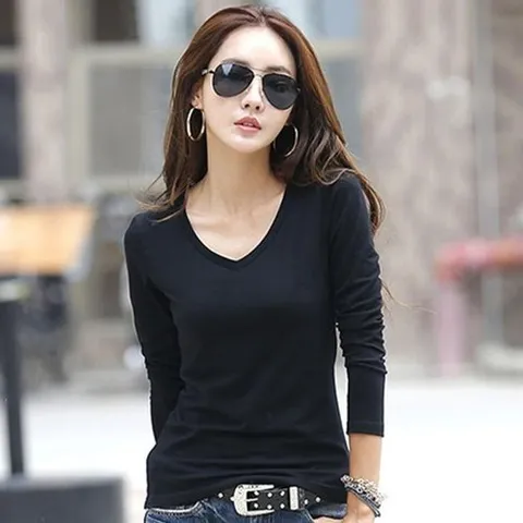 셀러허브 1 [HYIK0GYE_4B](127000067) 슬림핏 V넥 면티 라운드 V넥