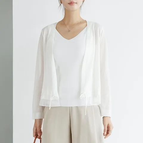 데드라 디빌스트링쉬폰가디건 CAF3013_P433185308