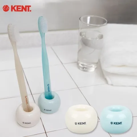 켄트 원형 칫솔꽂이 칫솔스탠드 4개 세트(민트 2, 아이보리2) (칫솔 미포함)