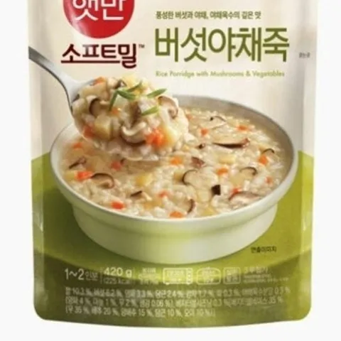 셀러허브 1 [HY614L40_55]CJ 죽용기 비비고버섯야채죽 420g(파우치)