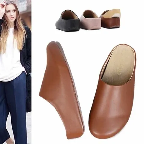 kami et muse 라운드 토 웨지 슬리퍼KM21w088