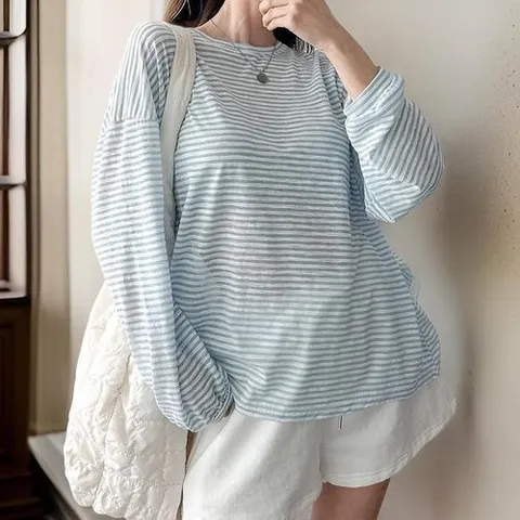 셀러허브 1 여자 비침 큰사이즈 SS 긴팔티 티셔츠