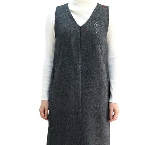 셀러허브 패션 [비꼴리끄]울 지도리 체크 브이넥 원피스