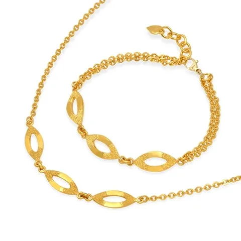 골드모아 순금 목걸이 팔찌 세트 37.5g [타원링 콤비]