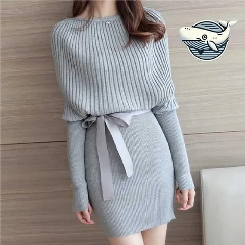 셀러허브 패션 [오노마] ONM 데일리 니트 원피스 슬림핏 체형 보정 봄가을