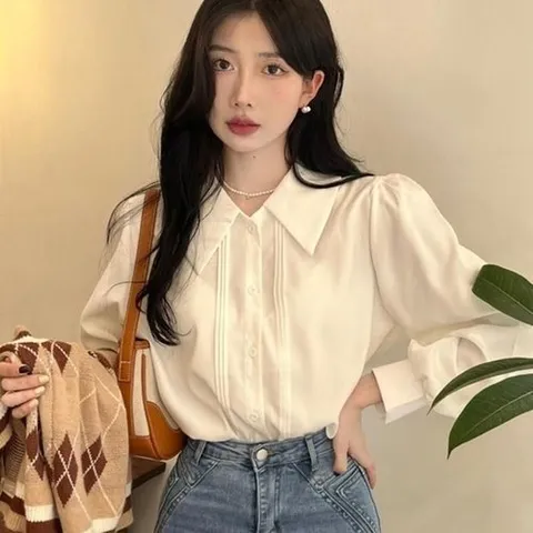 셀러허브 패션 [오노마] ONM 어깨 셔링 빅카라 블라우스 URD368 프릴 겨울 리 (28492162)