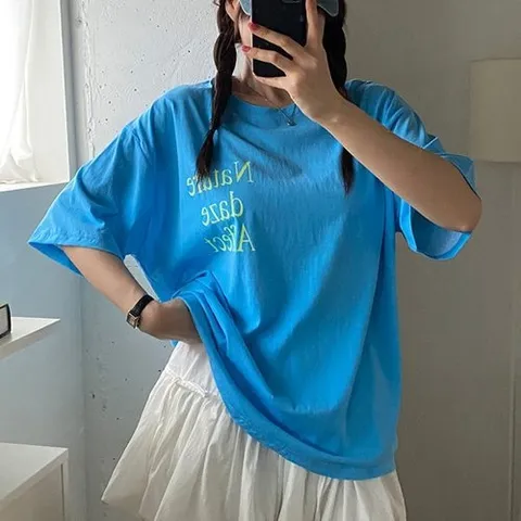 H스타일 PS)데이즈피그먼트박스티 여름 여성 반팔