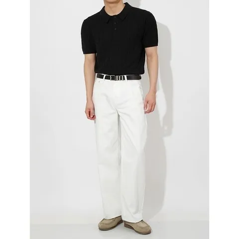 HARRISON 클래식 기본 카라 니트 반팔 HA-1496 WESC1030_P420349630
