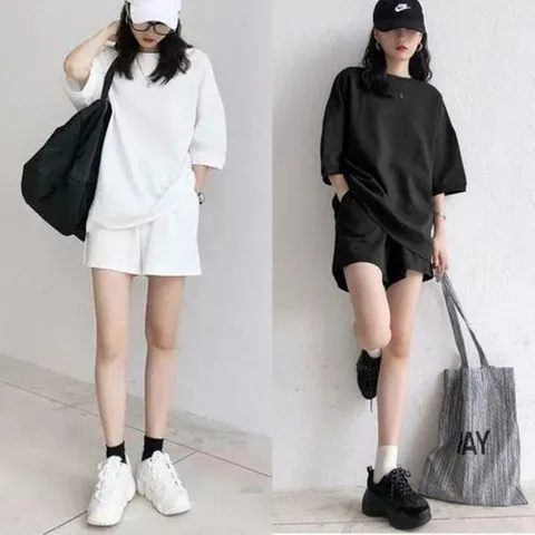 셀러허브 패션 [QNR3V57Y_55]반팔반바지세트 데일리룩 무지 트레이닝복