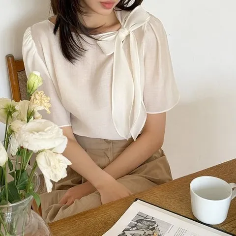 제이스타일 이블렛 드온뷰 시스루 리본 블라우스 제이스타일_P396834005