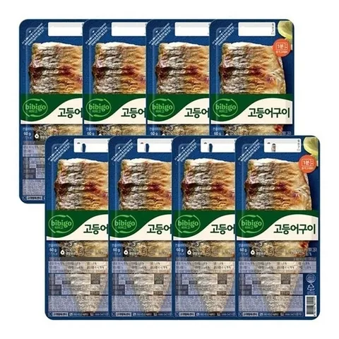 셀러허브 식품 비비고 고등어구이 60g x 8개